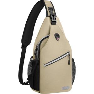 MOSISO Sling Backpack, Multipurpose Crossbody Shoulder Bag Travel Hiking Daypack(Sand)
