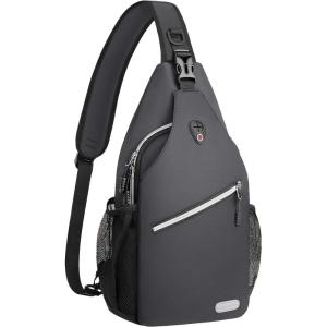 MOSISO Sling Backpack, Multipurpose Crossbody Shoulder Bag Travel Hiking Daypack(Space Gray)