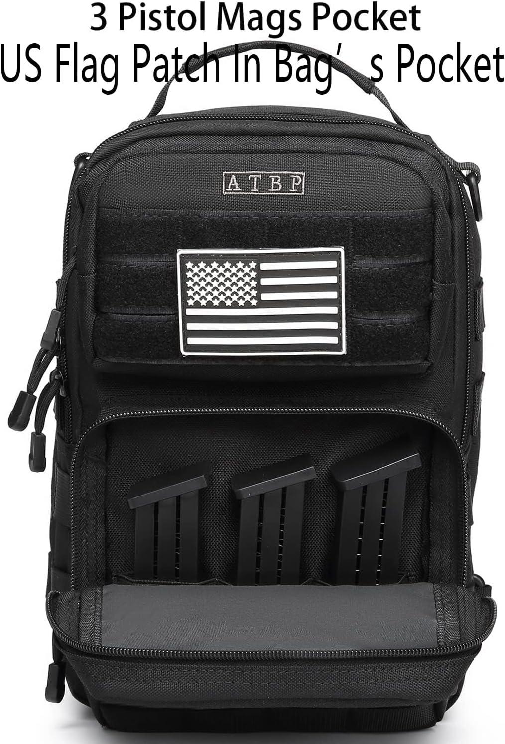 imageATBP Tactical Sling Backpack With Holster Military Crossbody Bag for Men Single Shoulder Back Pack 10LRed