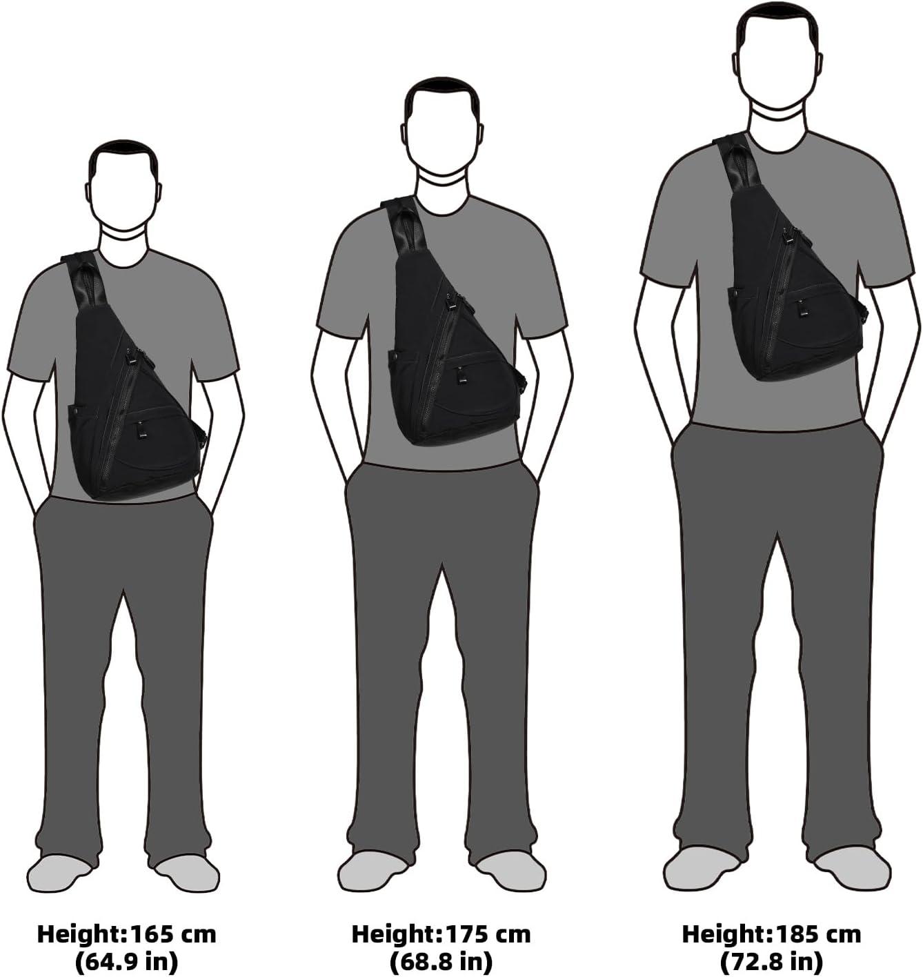 imageKL928 Crossbody Sling Backpack Nylon Cross Body Bag Travel Hiking Shoulder Bags Daypack Rucksack Unisex Black68812black