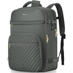 Travel Backpack for Women, Carry On Backpack for Airplanes Flight Approved, Waterproof Large Weekender Overnight Bag Fit 17 Inch Laptop with USB Charging Port, Olive Green(Olive Green)