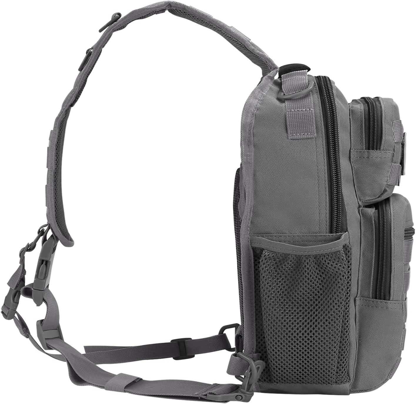 image:imageRover Sling Pack Tactical Shoulder Sling Bag Backpack with Bottle Holder Crossbody Chest Bag BlackGrey
