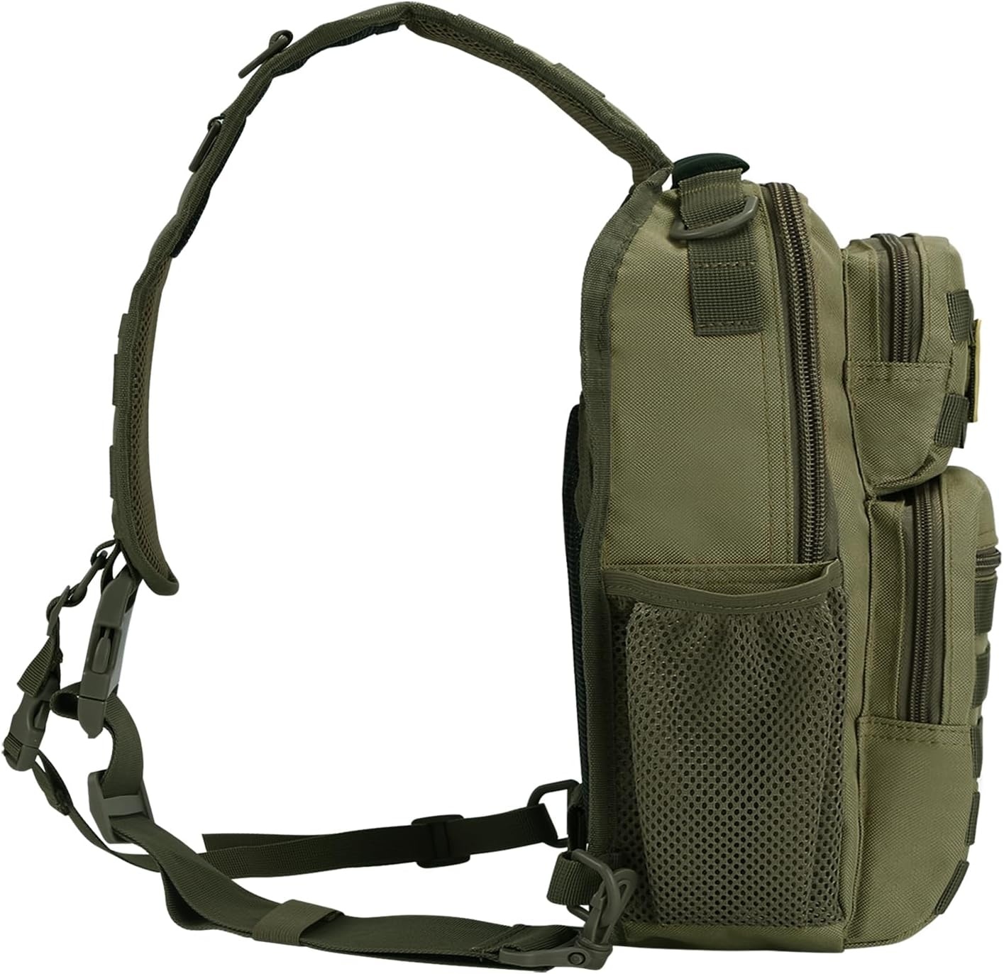 image:imageRover Sling Pack Tactical Shoulder Sling Bag Backpack with Bottle Holder Crossbody Chest Bag BlackOlive