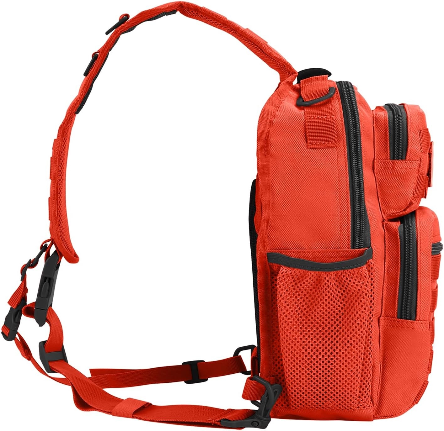 image:imageRover Sling Pack Tactical Shoulder Sling Bag Backpack with Bottle Holder Crossbody Chest Bag BlackOrange