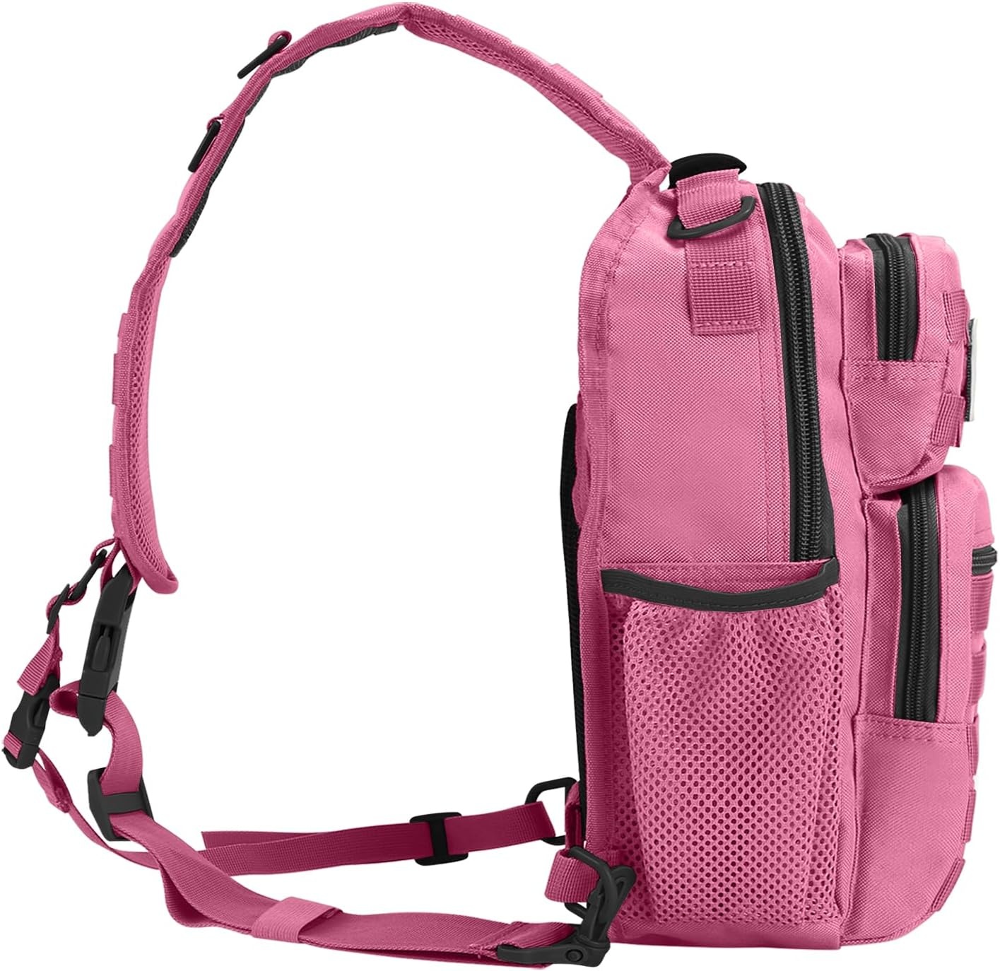 image:imageRover Sling Pack Tactical Shoulder Sling Bag Backpack with Bottle Holder Crossbody Chest Bag BlackPink