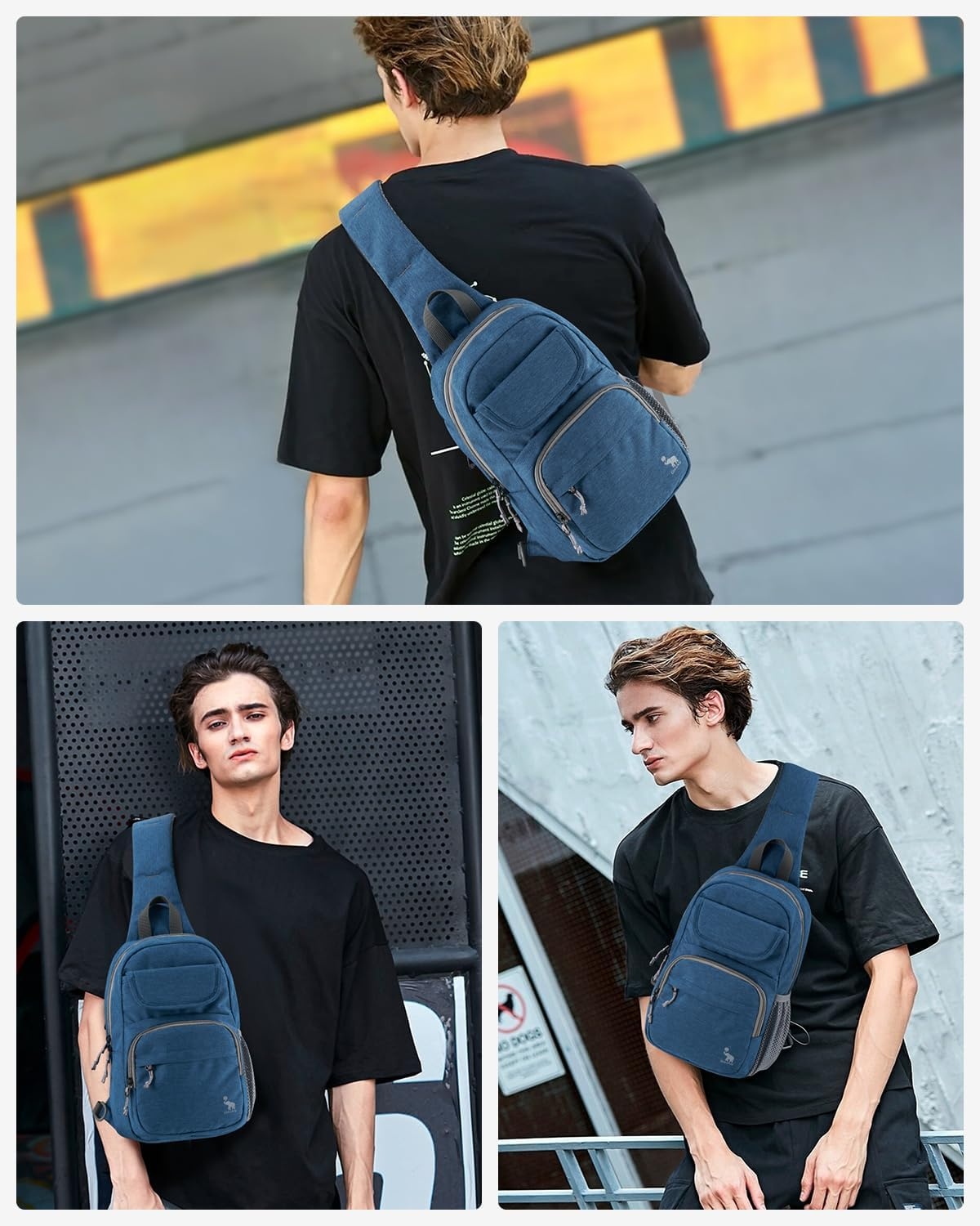 image:imageSling Bag Crossbody Backpack for Men One Strap Backpack Hiking Daypack Chest Bag for WomenBlue