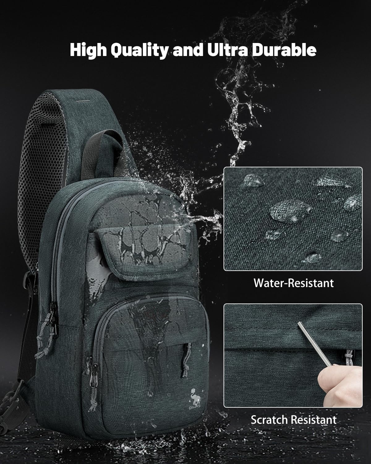 image:imageSling Bag Crossbody Backpack for Men One Strap Backpack Hiking Daypack Chest Bag for WomenGray