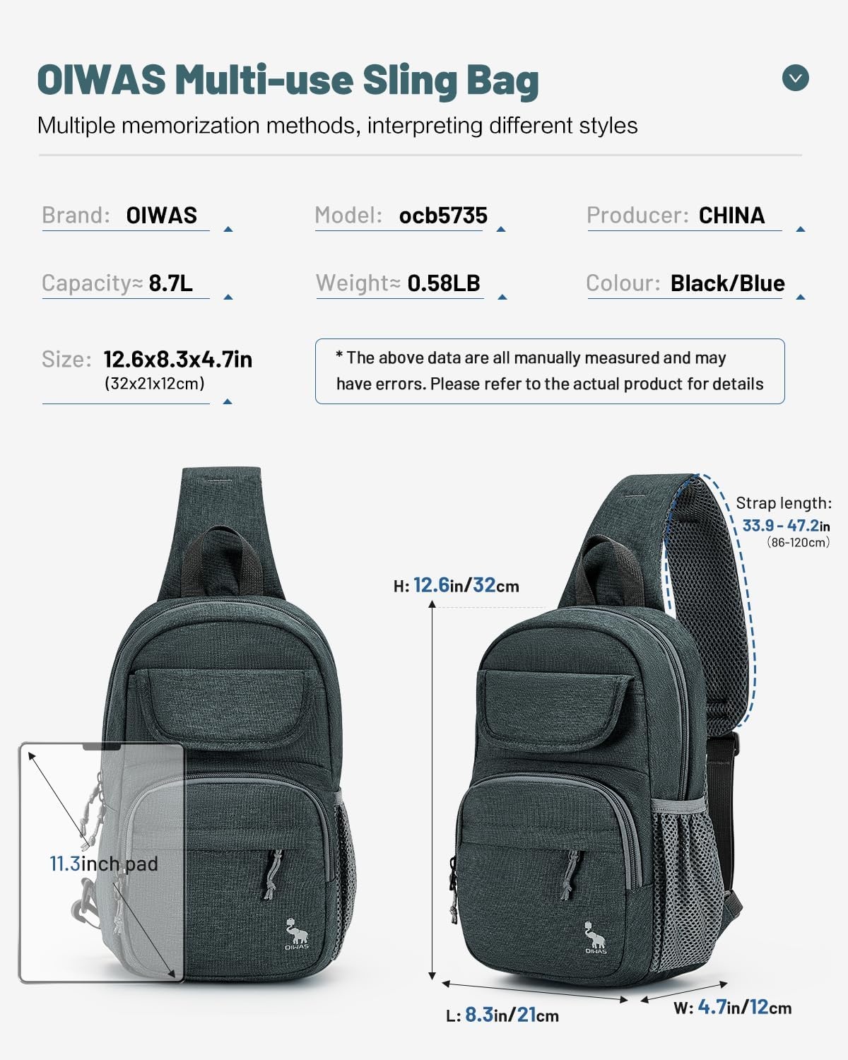 image:imageSling Bag Crossbody Backpack for Men One Strap Backpack Hiking Daypack Chest Bag for WomenGray
