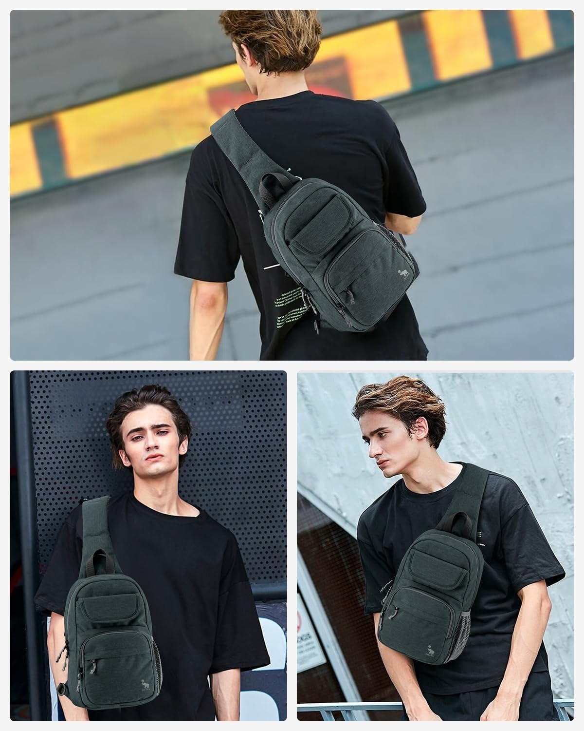 image:imageSling Bag Crossbody Backpack for Men One Strap Backpack Hiking Daypack Chest Bag for WomenGray