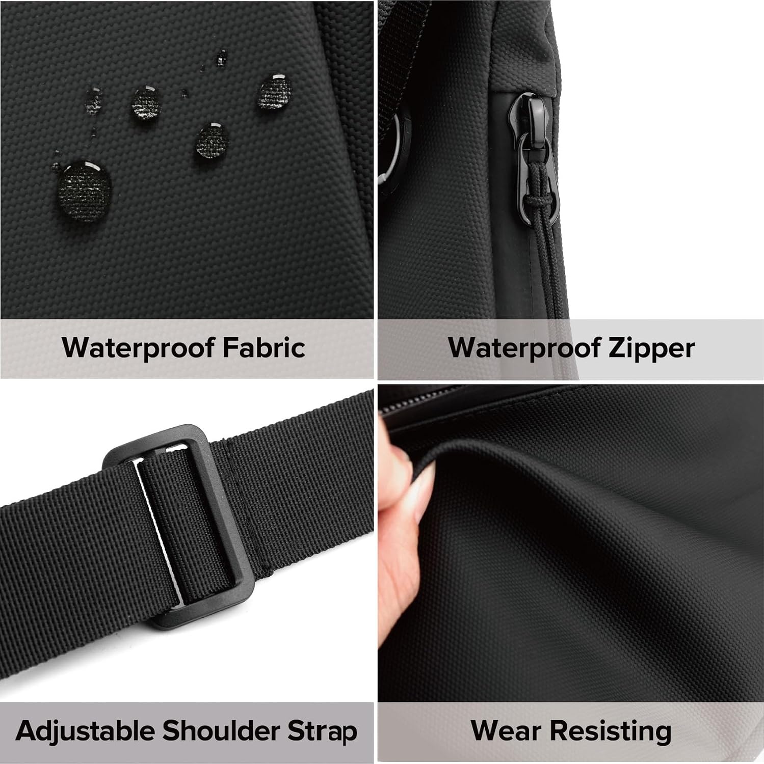 image:imageSmall Sling Shoulder Crossbody Bag Men Lightweight Antitheft Chest Bag Women One Strap Casual Slim Backpack for Outdoor Walking Trip Hiking Biking BlackBlack