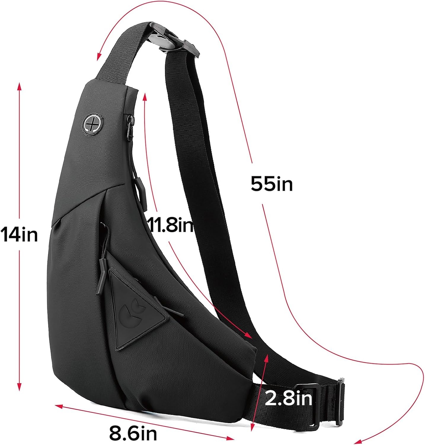 image:imageSmall Sling Shoulder Crossbody Bag Men Lightweight Antitheft Chest Bag Women One Strap Casual Slim Backpack for Outdoor Walking Trip Hiking Biking BlackBlack