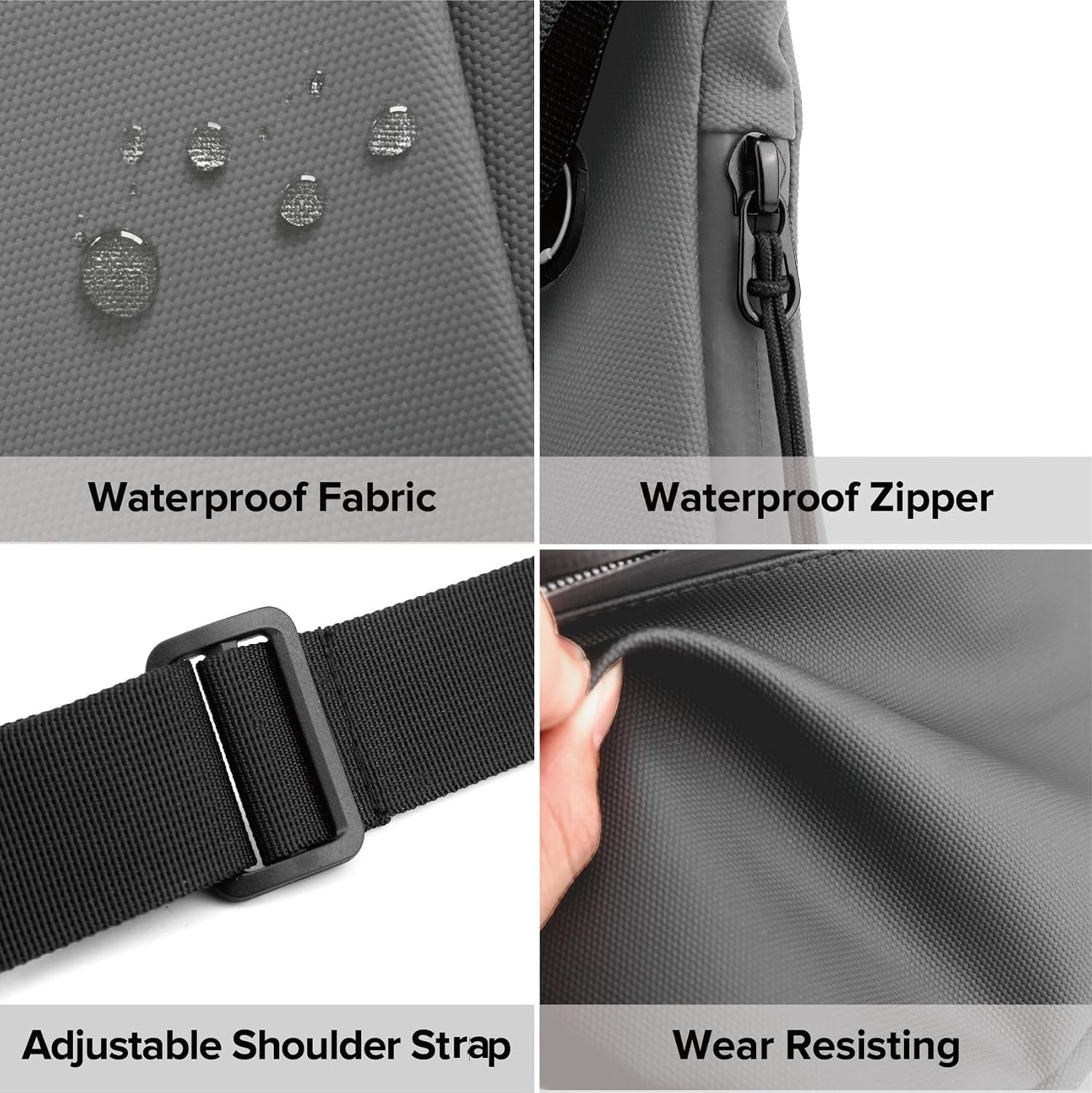 image:imageSmall Sling Shoulder Crossbody Bag Men Lightweight Antitheft Chest Bag Women One Strap Casual Slim Backpack for Outdoor Walking Trip Hiking Biking BlackGrey