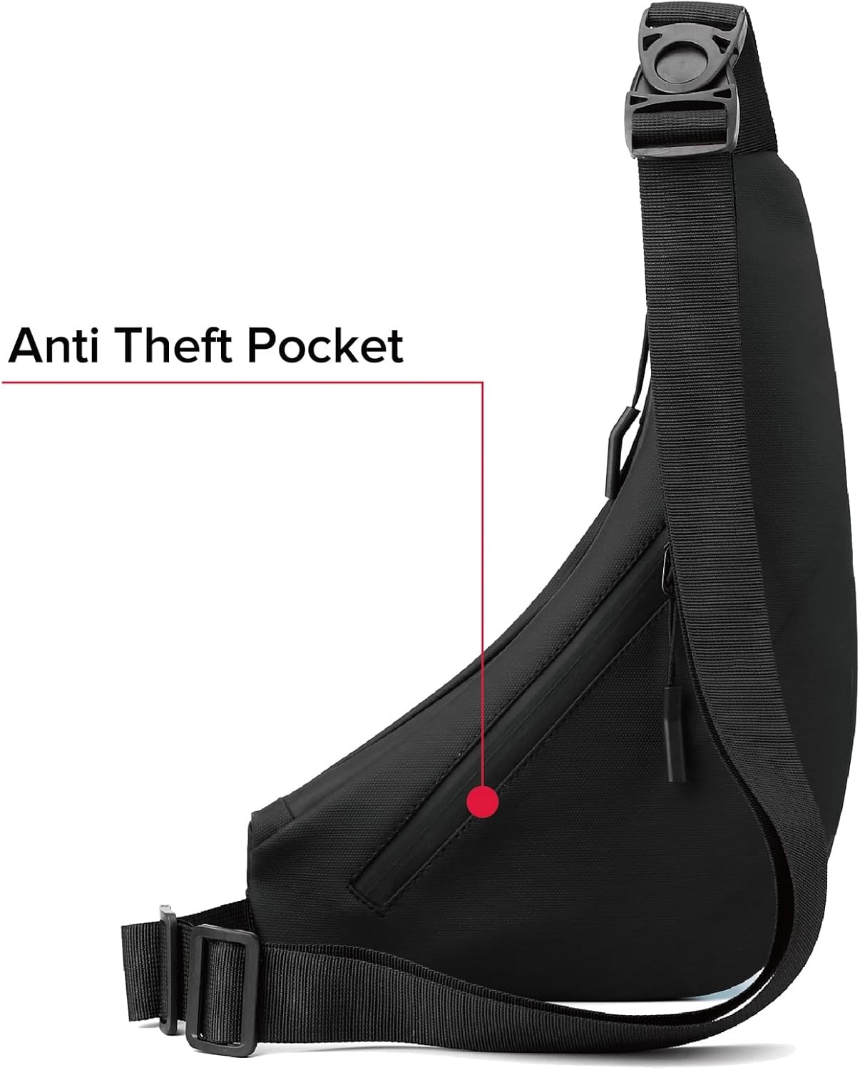 image:imageSmall Sling Shoulder Crossbody Bag Men Lightweight Antitheft Chest Bag Women One Strap Casual Slim Backpack for Outdoor Walking Trip Hiking Biking BlackBlack