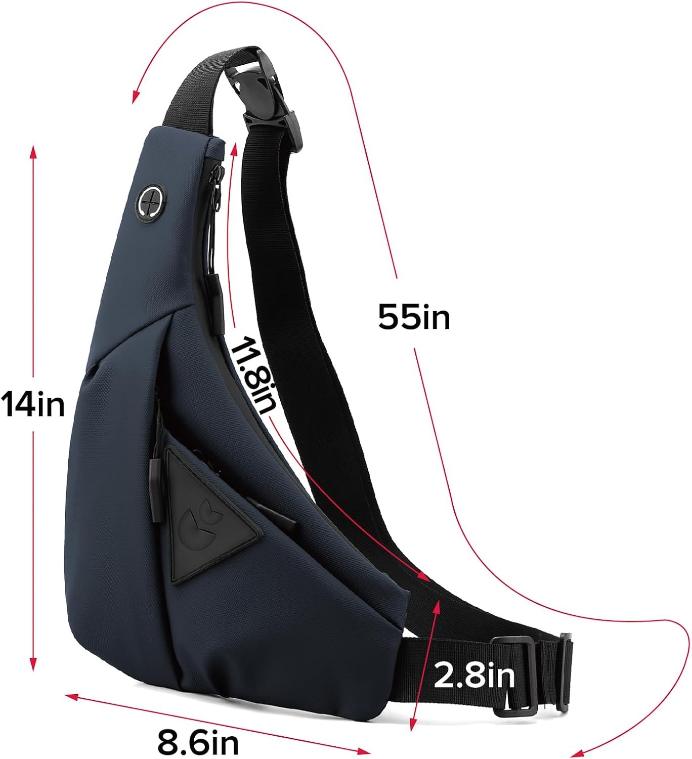 image:imageSmall Sling Shoulder Crossbody Bag Men Lightweight Antitheft Chest Bag Women One Strap Casual Slim Backpack for Outdoor Walking Trip Hiking Biking BlackBlue