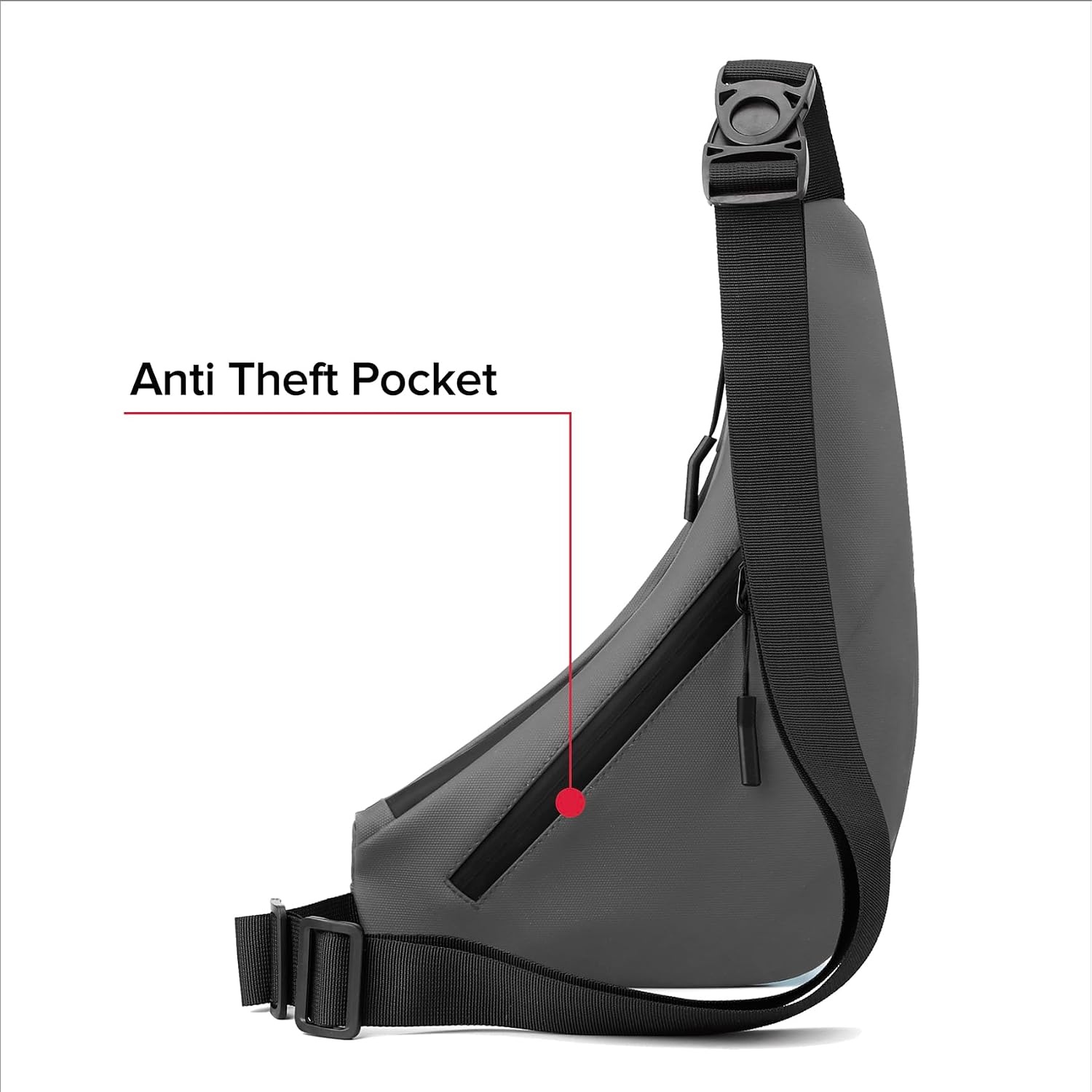 image:imageSmall Sling Shoulder Crossbody Bag Men Lightweight Antitheft Chest Bag Women One Strap Casual Slim Backpack for Outdoor Walking Trip Hiking Biking BlackGrey
