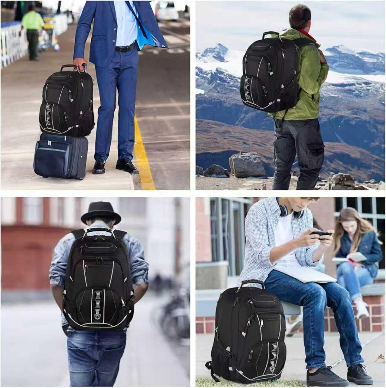 image:imageTravel Laptop BackpackExtra Large 184 inch Gaming Laptop BackpacksBig Capacity TSA Friendly RFID Anti Theft Pocket College unisex Heavy Duty Computer bag 21516399 inchGrey