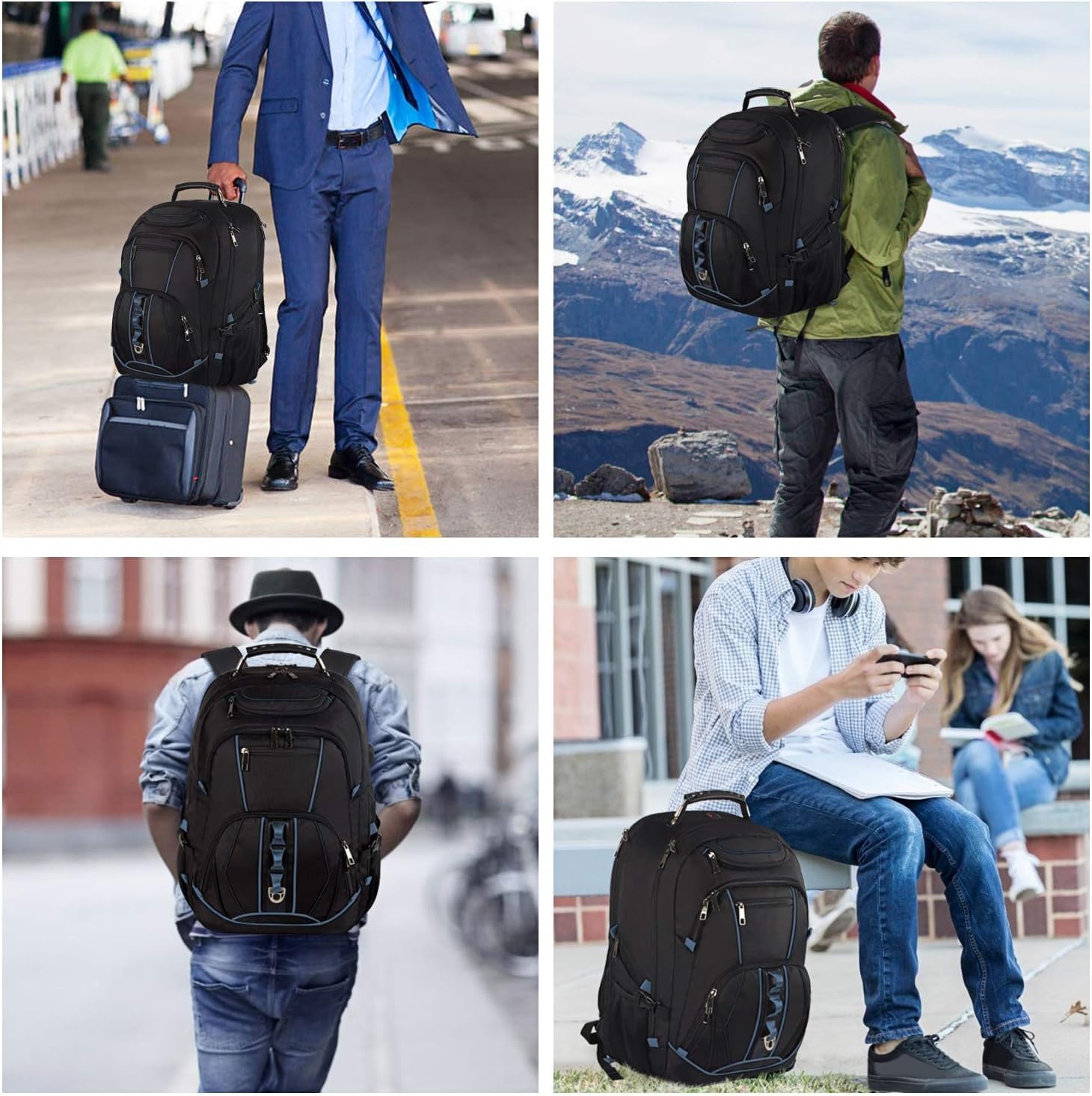 image:imageTravel Laptop BackpackExtra Large 184 inch Gaming Laptop BackpacksBig Capacity TSA Friendly RFID Anti Theft Pocket College unisex Heavy Duty Computer bag 21516399 inchBlue
