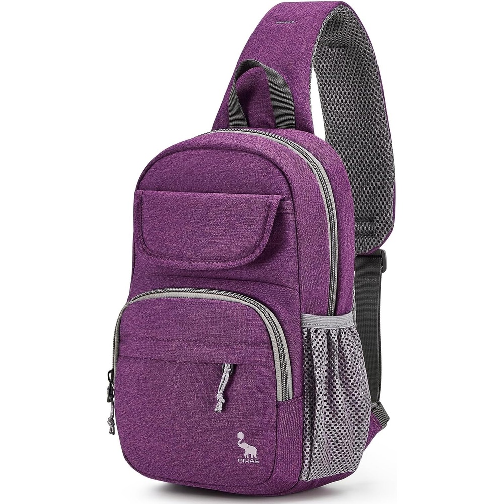 image:imageSling Bag Crossbody Backpack for Men One Strap Backpack Hiking Daypack Chest Bag for WomenPurple