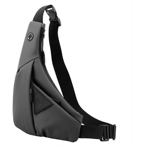 Small Sling Shoulder Crossbody Bag Men, Lightweight Anti-theft | Chest Bag Women One Strap Casual Slim Backpack for Outdoor Walking Trip Hiking Biking Black(Grey)