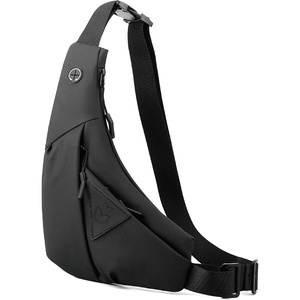 Small Sling Shoulder Crossbody Bag Men, Lightweight Anti-theft | Chest Bag Women One Strap Casual Slim Backpack for Outdoor Walking Trip Hiking Biking Black(Black)