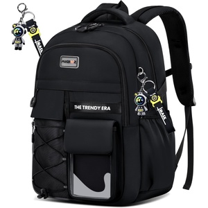 teenage student backpack,encrypted material， multiple compartments and large capacity backpack with anti-theft pockets，Water repellent backpacks suitable for middle and high school Men & Women, Black(Black)