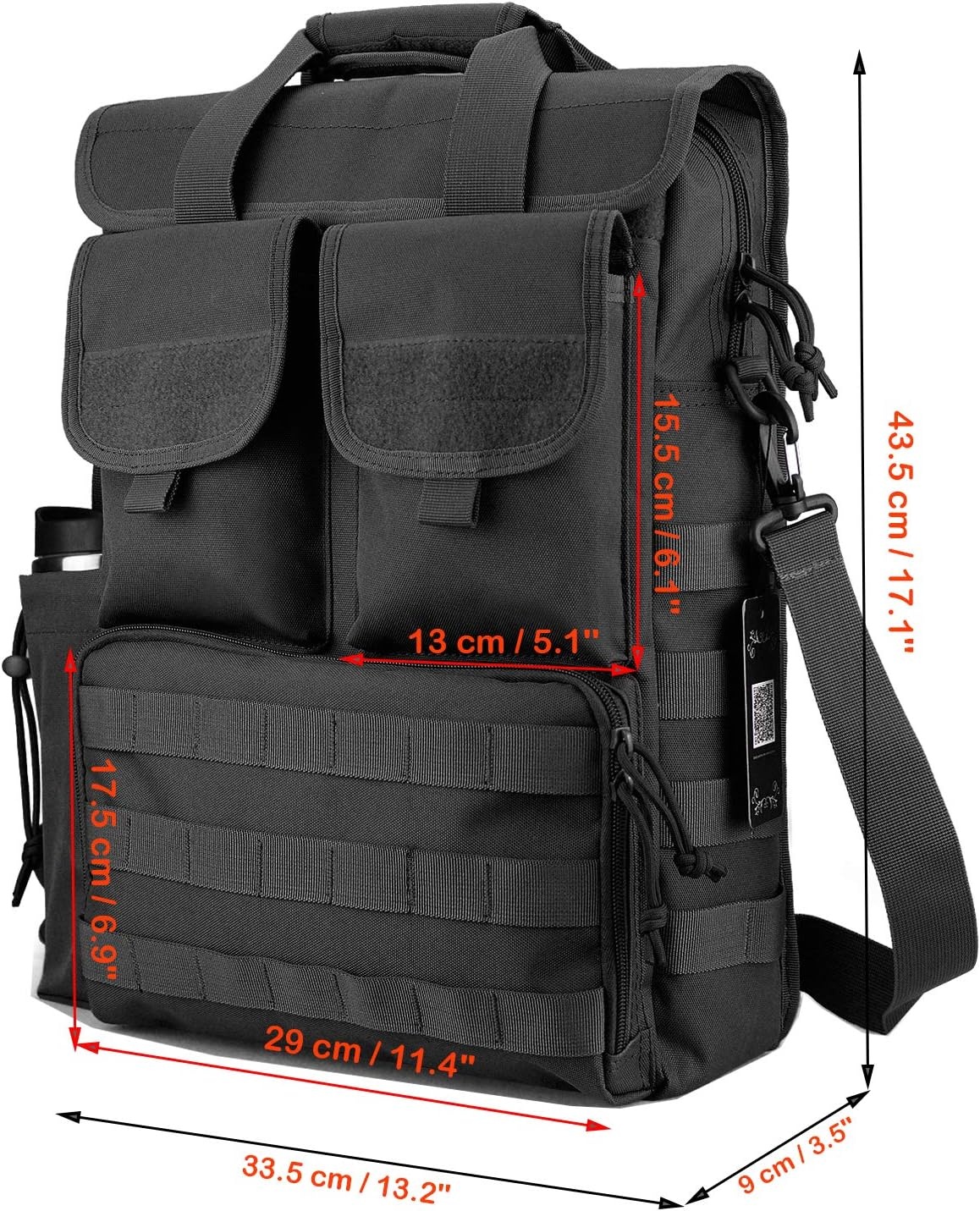 image:imageFRTKK Tactical Messenger Bag Military MOLLE Sling Shoulder Pack Briefcase Laptop Assault Gear Handbags Utility Carry SatchelBlack