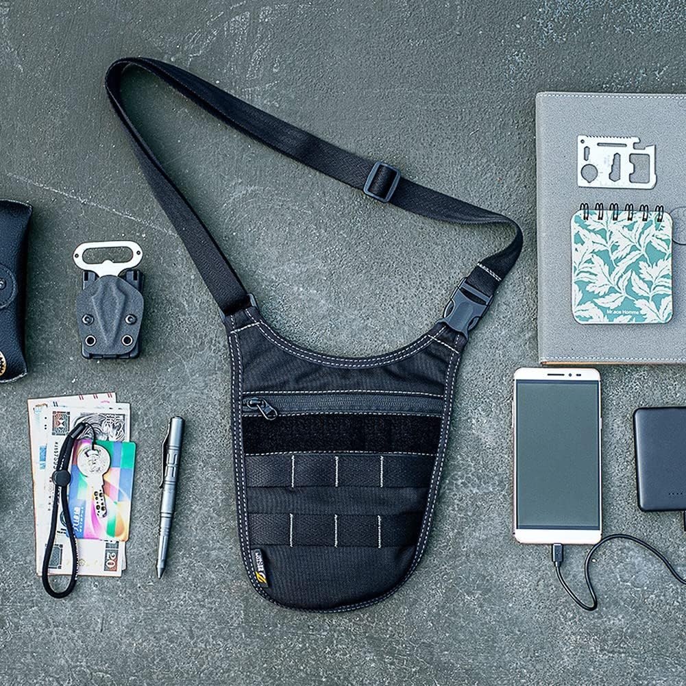 image:imageUnderarm Shoulder Bag Tactical Hidden Adjustable Waist Anti Theft Tool Molle Bag for Outdoor TravelBlack