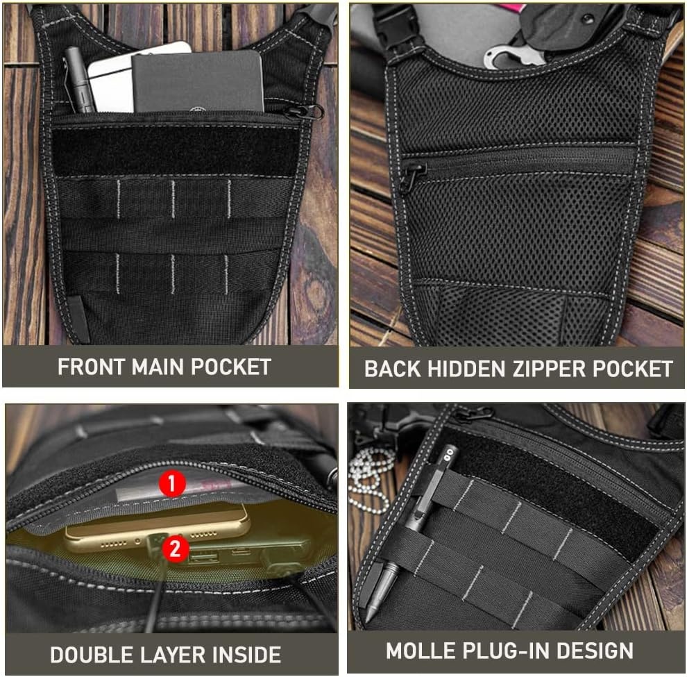 image:imageUnderarm Shoulder Bag Tactical Hidden Adjustable Waist Anti Theft Tool Molle Bag for Outdoor TravelBlack
