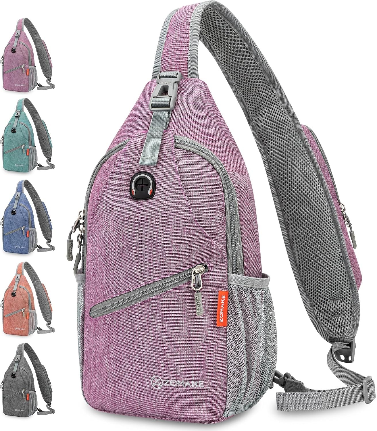 image:imageZOMAKE Sling BagSmall Crossbody Sling Backpack Shoulder Daypack for TravelPurple