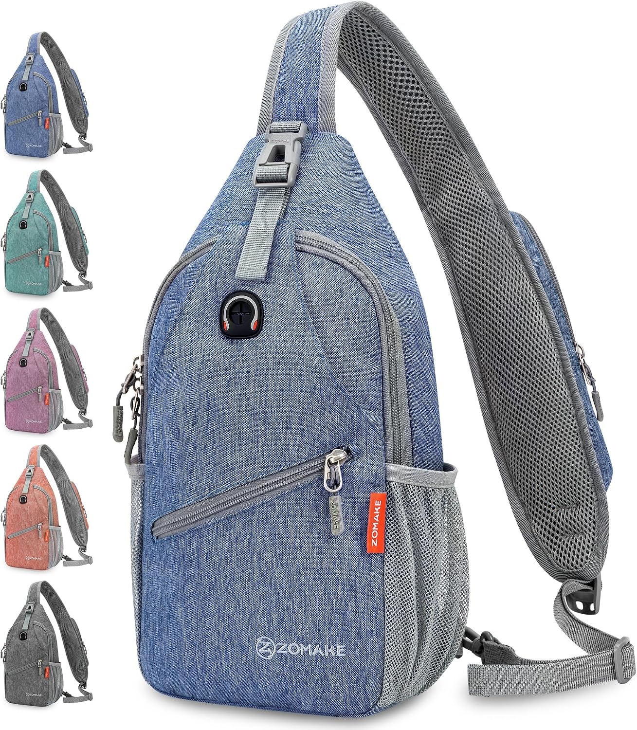 image:imageZOMAKE Sling BagSmall Crossbody Sling Backpack Shoulder Daypack for TravelRoyal Blue