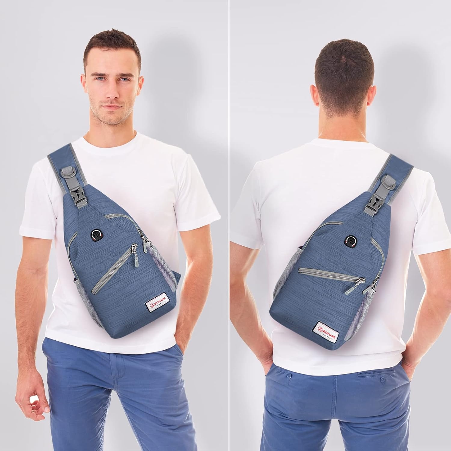 image:imageZOMAKE Sling BagSmall Crossbody Sling Backpack Shoulder Daypack for TravelRoyal Blue a