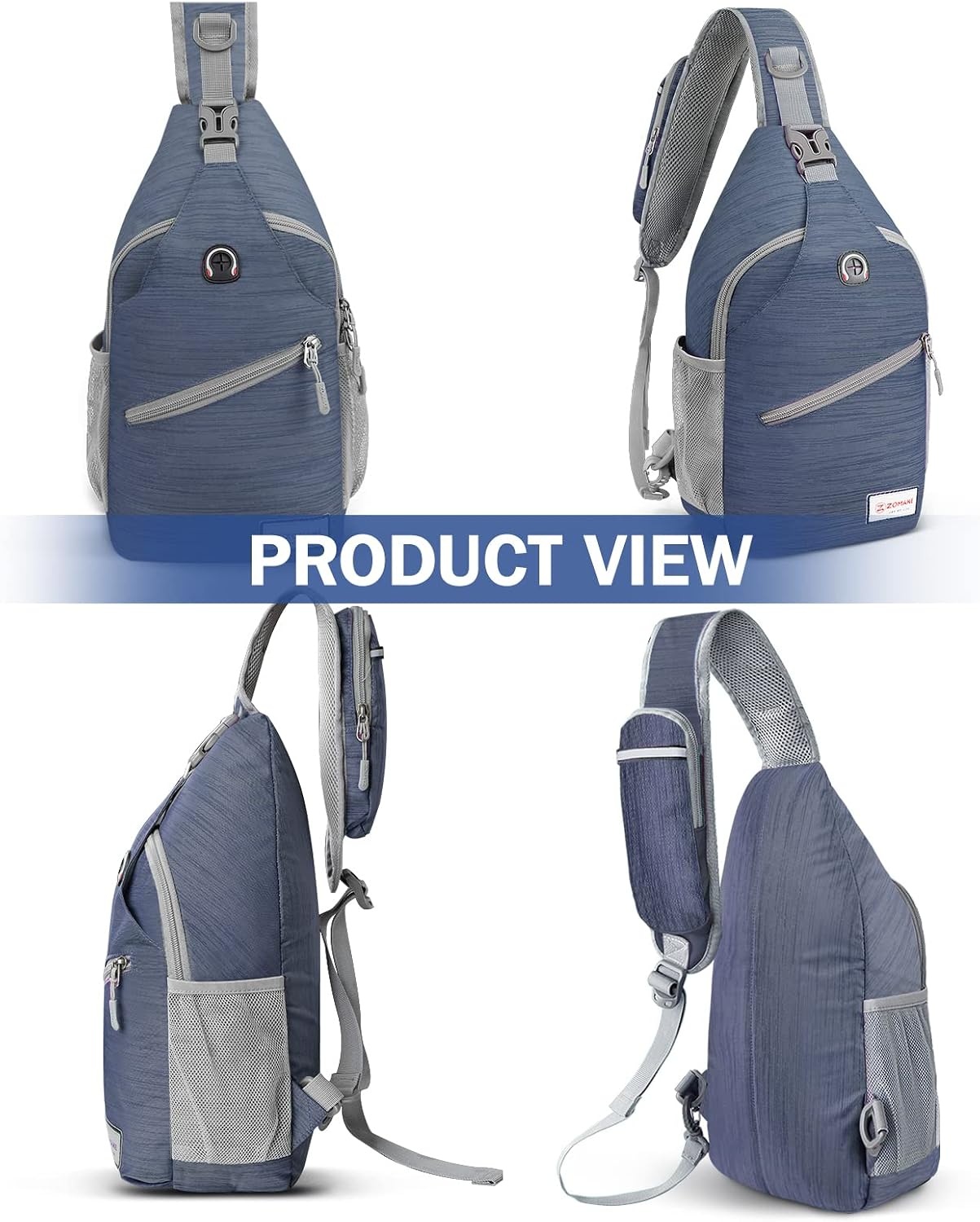 image:imageZOMAKE Sling BagSmall Crossbody Sling Backpack Shoulder Daypack for TravelRoyal Blue a