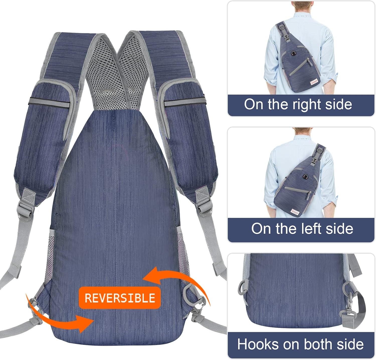 image:imageZOMAKE Sling BagSmall Crossbody Sling Backpack Shoulder Daypack for TravelRoyal Blue a