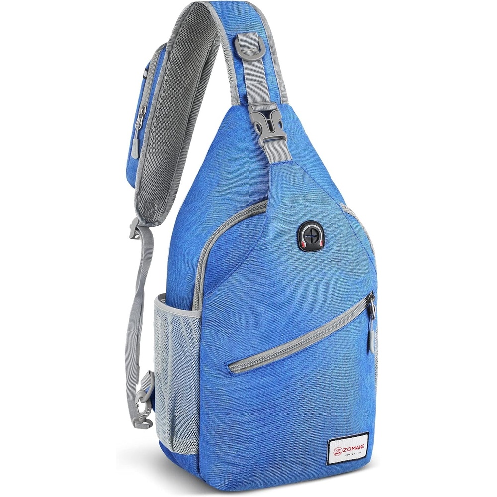 image:imageZOMAKE Sling BagSmall Crossbody Sling Backpack Shoulder Daypack for TravelBlue