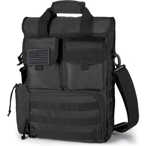 FRTKK Tactical Messenger Bag Military MOLLE Sling Shoulder Pack Briefcase Laptop Assault Gear Handbags Utility Carry Satchel(Black)
