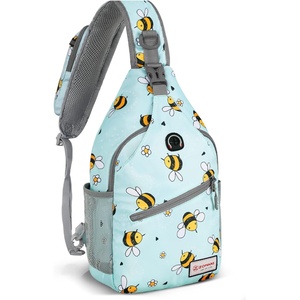 ZOMAKE Sling Bag,Small Crossbody Sling Backpack Shoulder Daypack for Travel(Bee Blue)