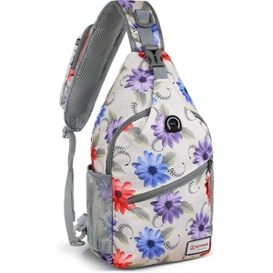 ZOMAKE Sling Bag,Small Crossbody Sling Backpack Shoulder Daypack for Travel(Chrysanthemum)