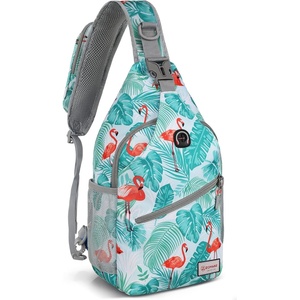 ZOMAKE Sling Bag,Small Crossbody Sling Backpack Shoulder Daypack for Travel(Flamingo Blue)