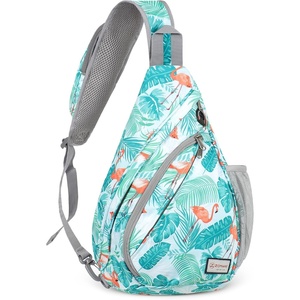 ZOMAKE Sling Bag,Small Crossbody Sling Backpack Shoulder Daypack for Travel(Flamingo Blue a)