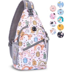ZOMAKE Sling Bag,Small Crossbody Sling Backpack Shoulder Daypack for Travel(Pastel Cat)
