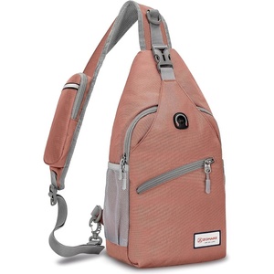ZOMAKE Sling Bag,Small Crossbody Sling Backpack Shoulder Daypack for Travel(Pink)