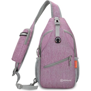 ZOMAKE Sling Bag,Small Crossbody Sling Backpack Shoulder Daypack for Travel(Purple)