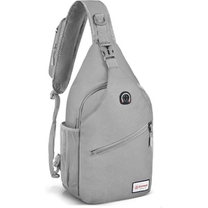 ZOMAKE Sling Bag,Small Crossbody Sling Backpack Shoulder Daypack for Travel(Silver Grey B)
