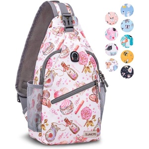 ZOMAKE Sling Bag,Small Crossbody Sling Backpack Shoulder Daypack for Travel(White Makeup)