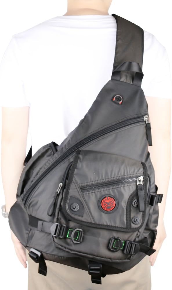 image:imageLarge Sling Bag Laptop Backpack Cross Body Messenger Bag Shoulder Travel Rucksack ABlackAblack