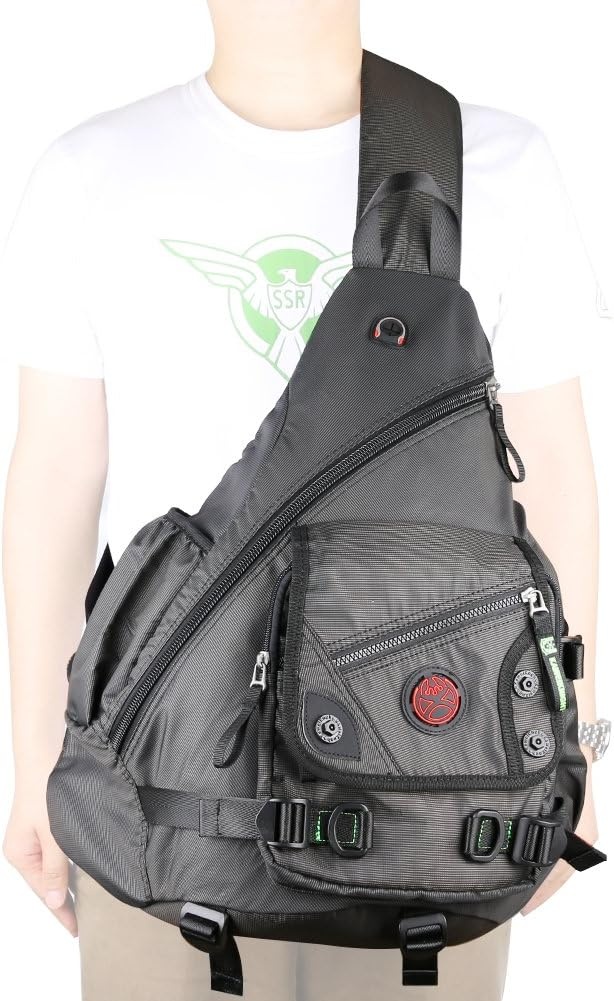 image:imageLarge Sling Bag Laptop Backpack Cross Body Messenger Bag Shoulder Travel Rucksack ABlackAblack