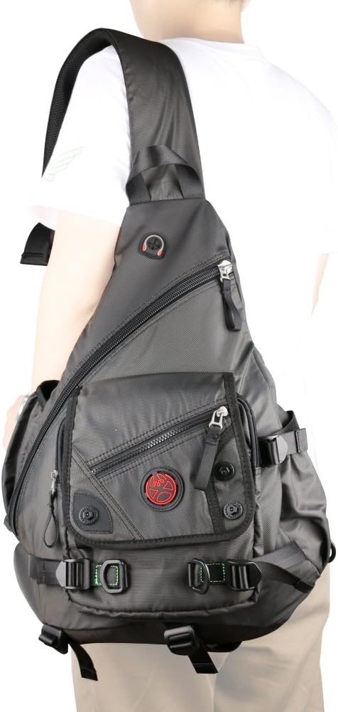 image:imageLarge Sling Bag Laptop Backpack Cross Body Messenger Bag Shoulder Travel Rucksack ABlackAblack
