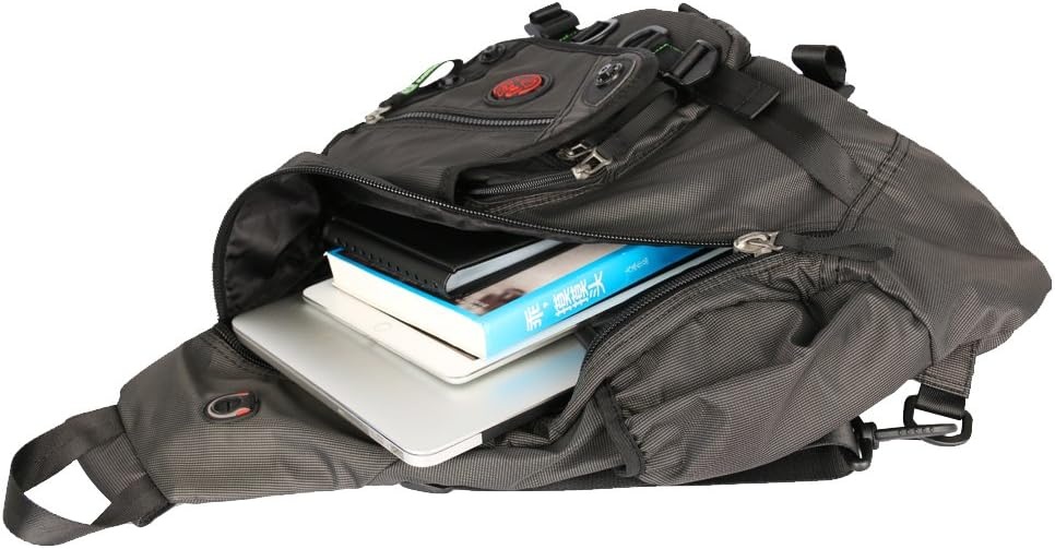 image:imageLarge Sling Bag Laptop Backpack Cross Body Messenger Bag Shoulder Travel Rucksack ABlackAblack