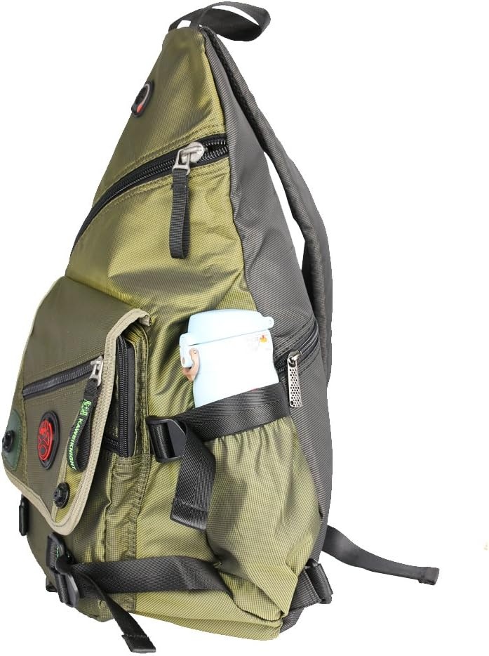 image:imageLarge Sling Bag Laptop Backpack Cross Body Messenger Bag Shoulder Travel Rucksack ABlackAgreen