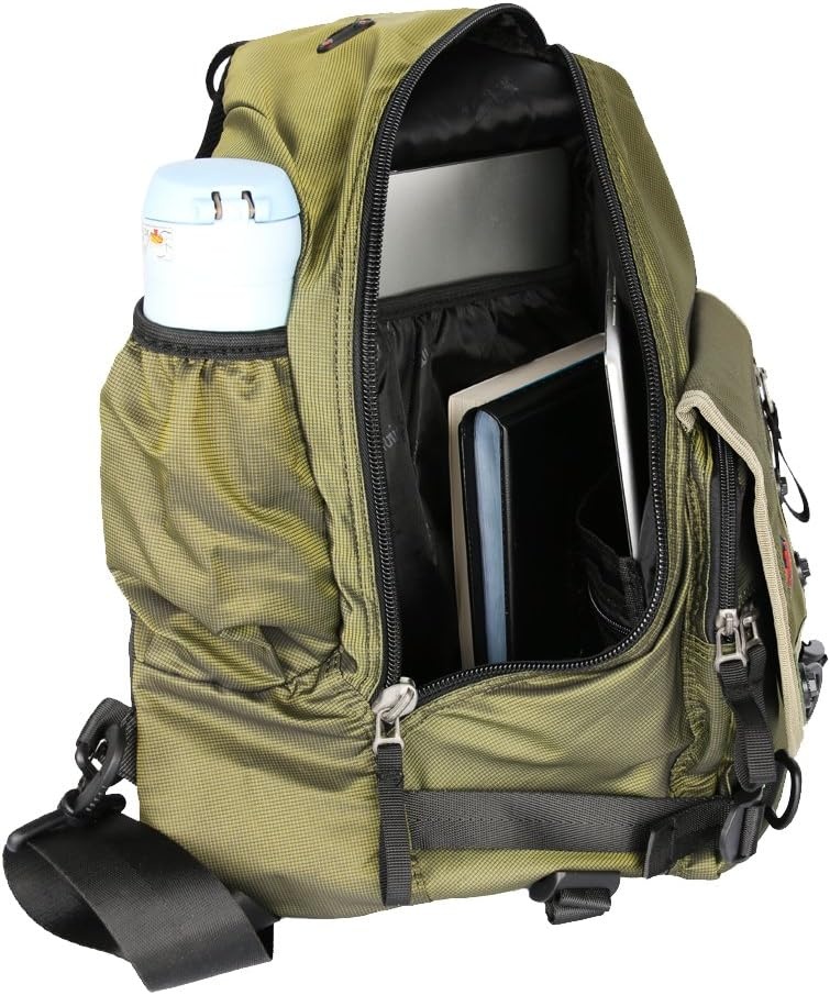 image:imageLarge Sling Bag Laptop Backpack Cross Body Messenger Bag Shoulder Travel Rucksack ABlackAgreen